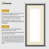Thin Matt Panoramic Dark Grey Pictures Frames With Ivory Mount