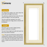 Thin Matt Panoramic Gold Pictures Frames With Ivory Mount