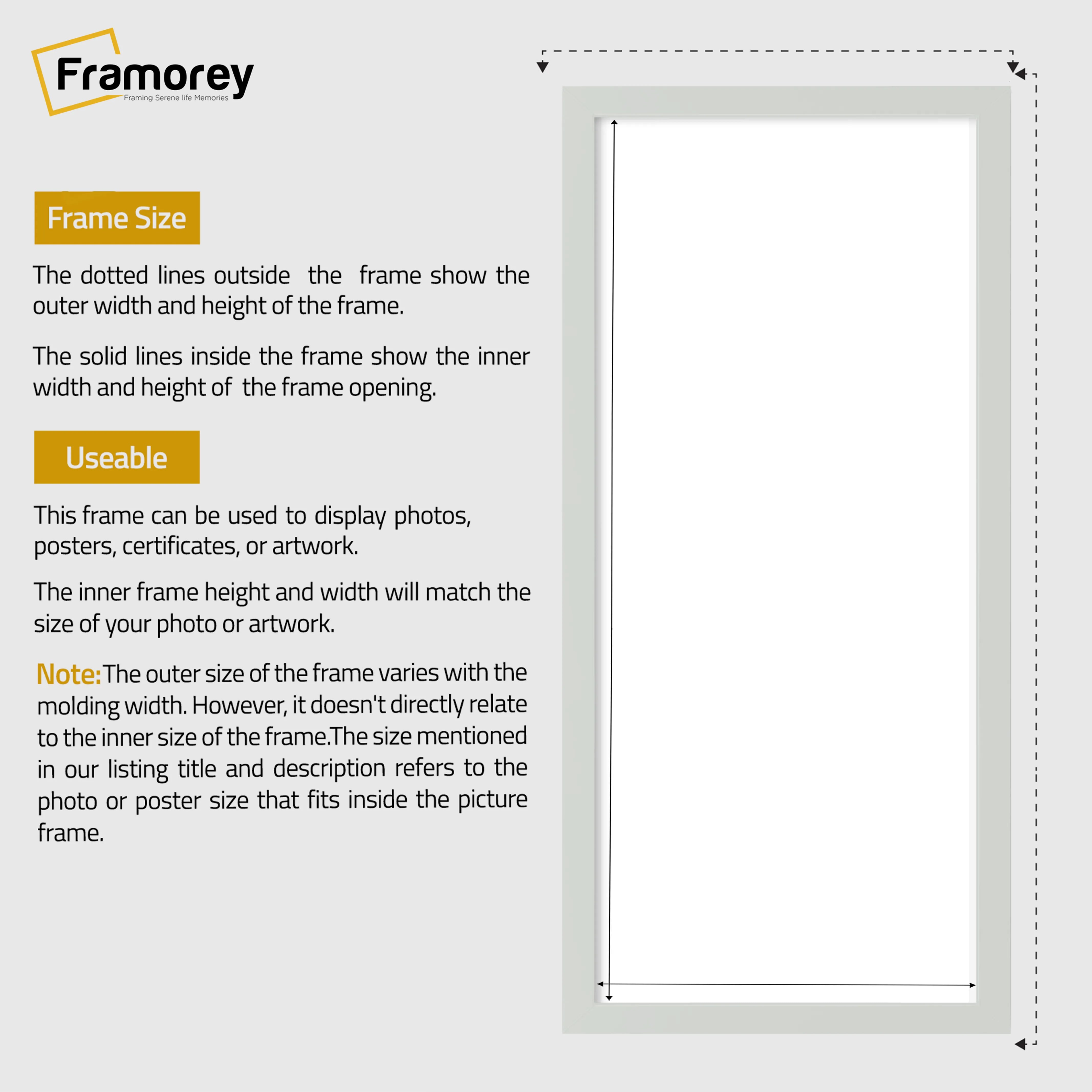 Thin Matt Panoramic Silver Picture Frame Poster Frames