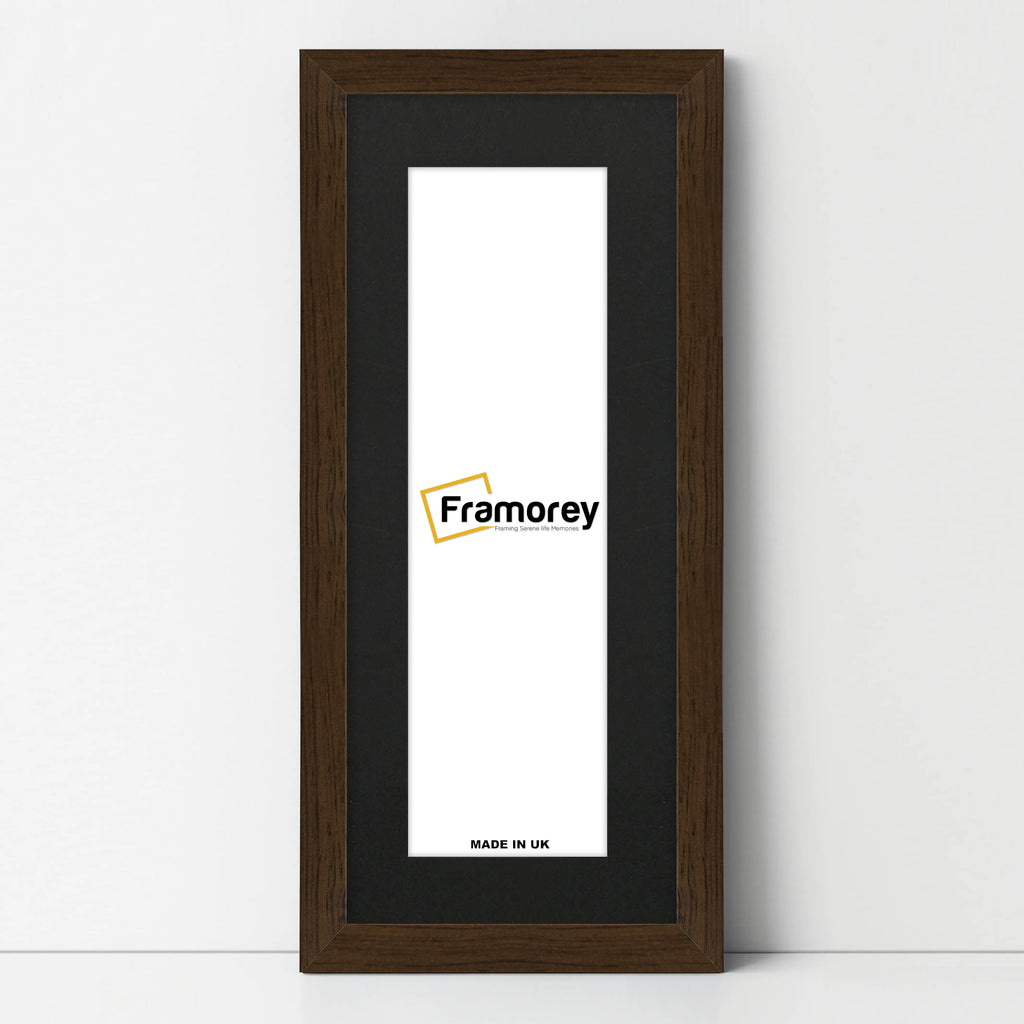 Panoramic Walnut Picture Frame With Black Mount Wall Decor Frame