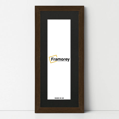 Panoramic Walnut Picture Frame With Black Mount Wall Decor Frame