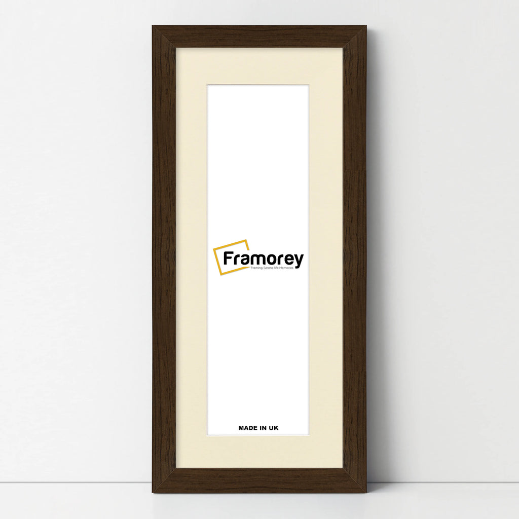 Panoramic Walnut Picture Frame With Ivory Mount Wall Decor Frame