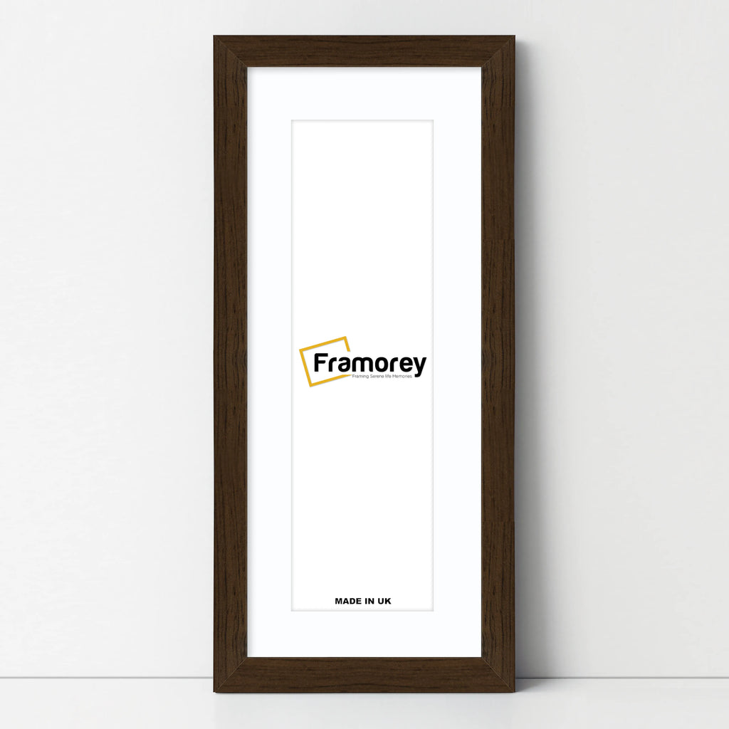 Panoramic Walnut Picture Frame With White Mount