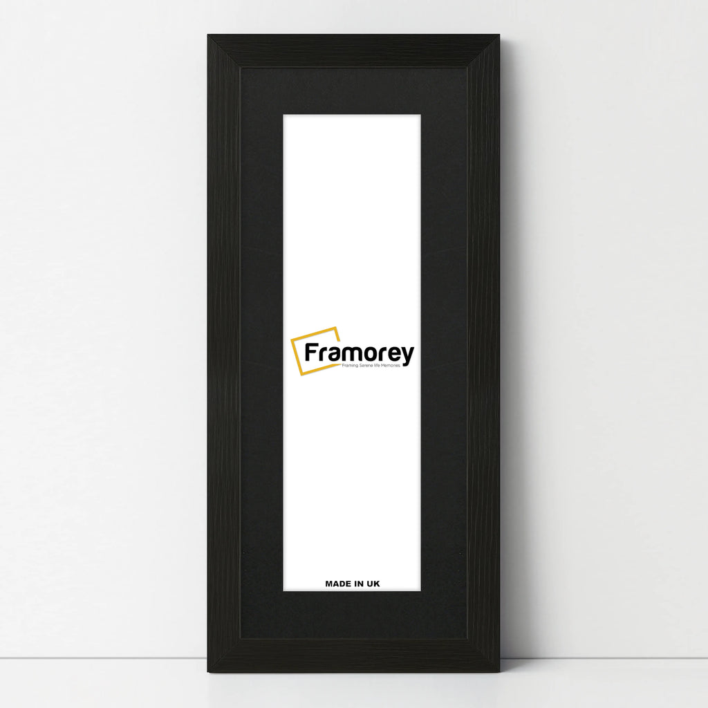 Panoramic Thin Ash Black Picture Frame With Black Mount Wall Decor Frame