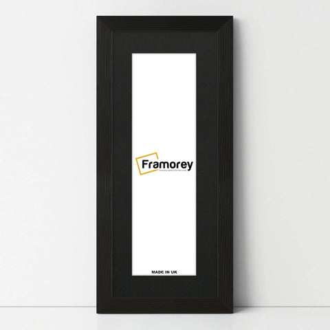 Panoramic Thin Ash Black Picture Frame With Black Mount Wall Decor Frame