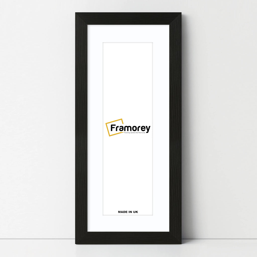 Panoramic Thin Ash Black Picture Frame With white Mount