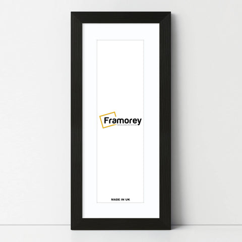Panoramic Thin Ash Black Picture Frame With white Mount