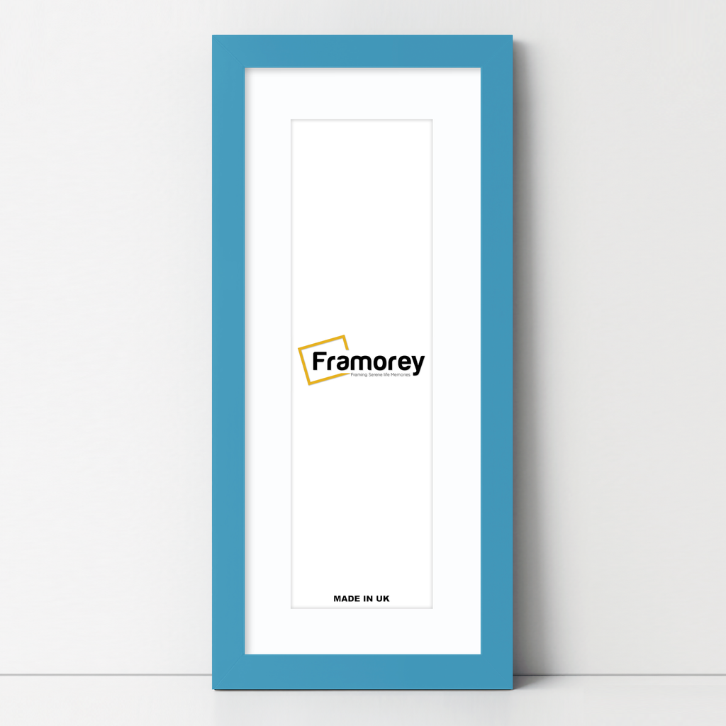 Blue Panoramic Photo Frames With White Mount Wall Decor Frame