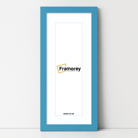 Blue Panoramic Photo Frames With White Mount Wall Decor Frame