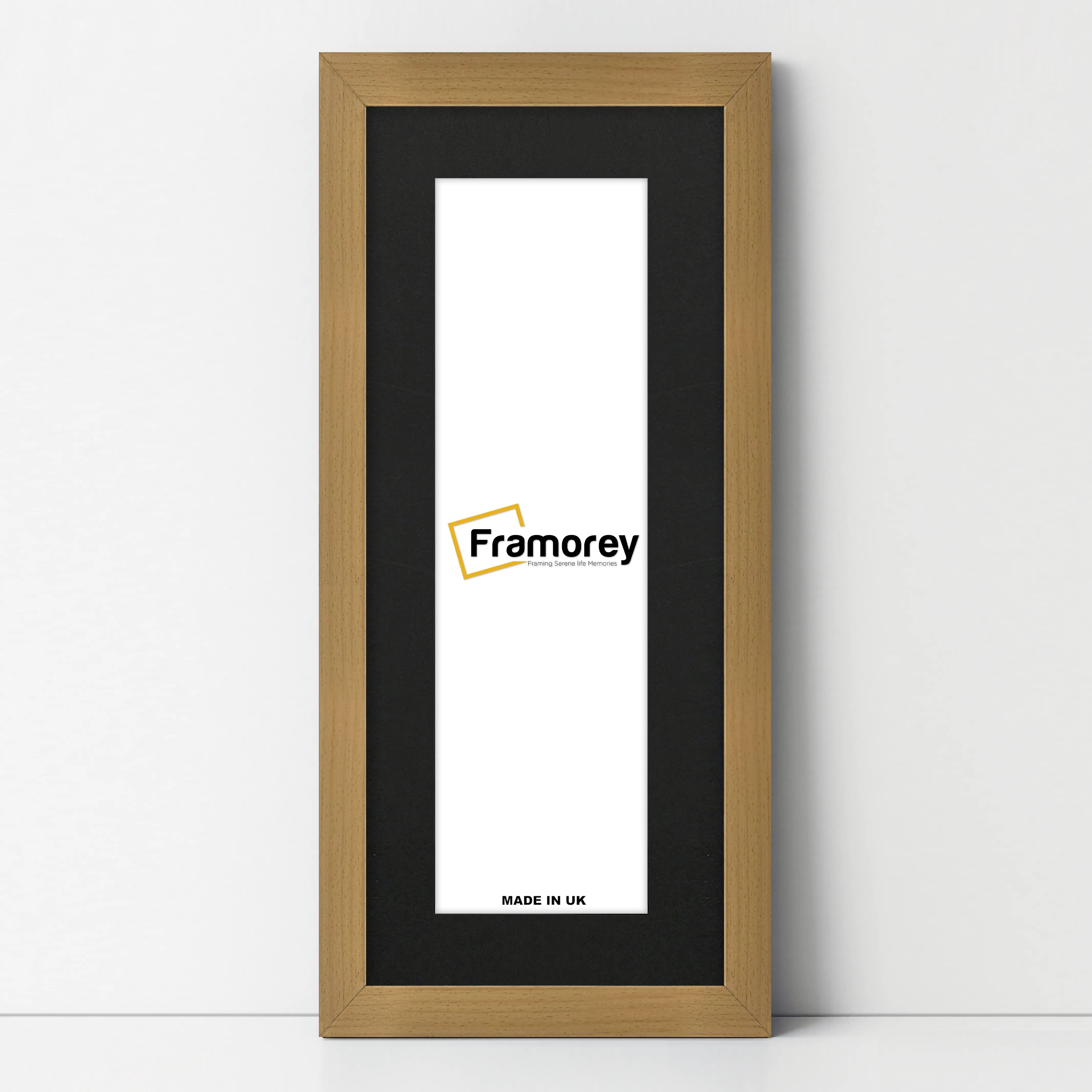 Panoramic Beech Picture Frame With Black Mount Wall Decor Frame