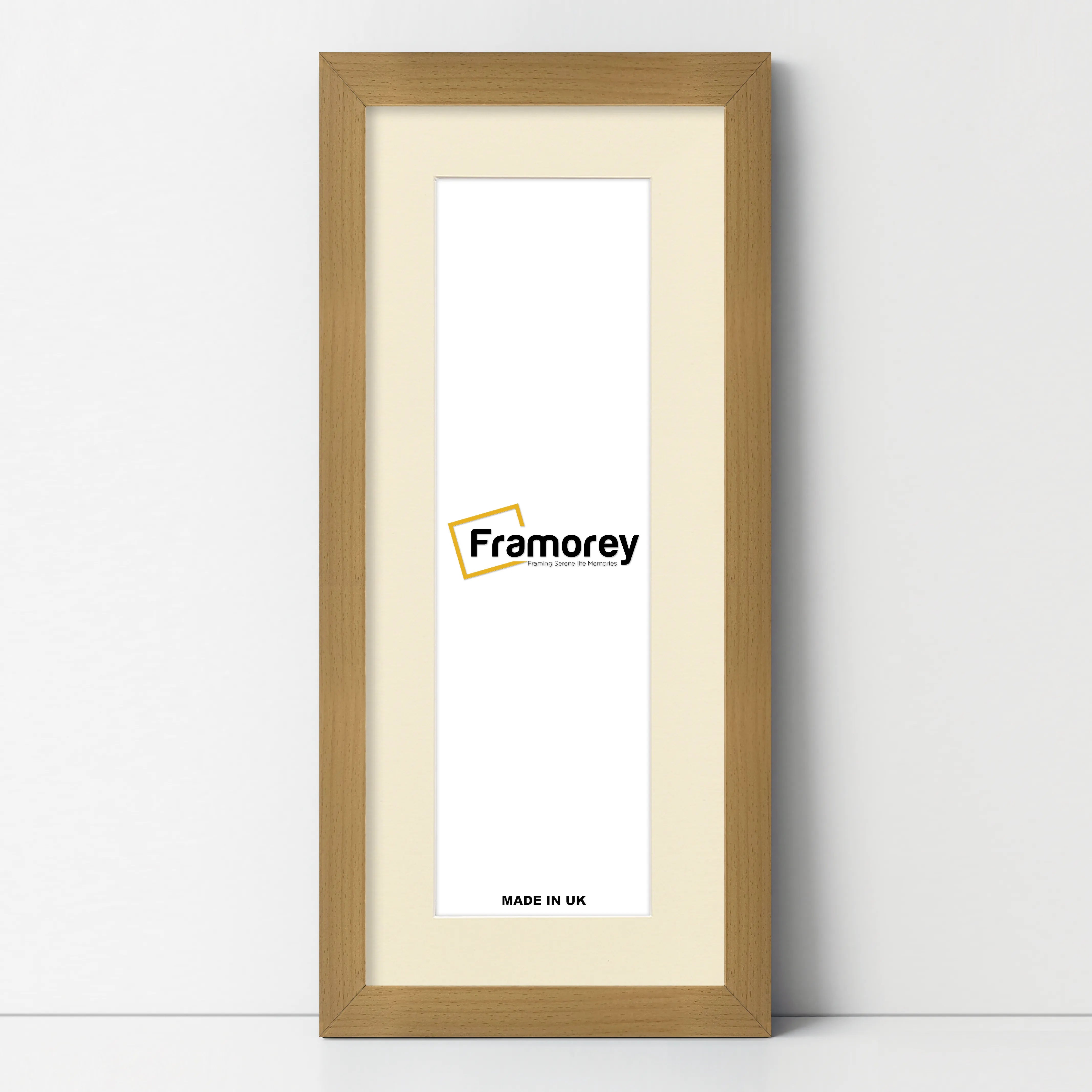 Panoramic Beech Picture Frame With Ivory Mount Wall Decor Frame