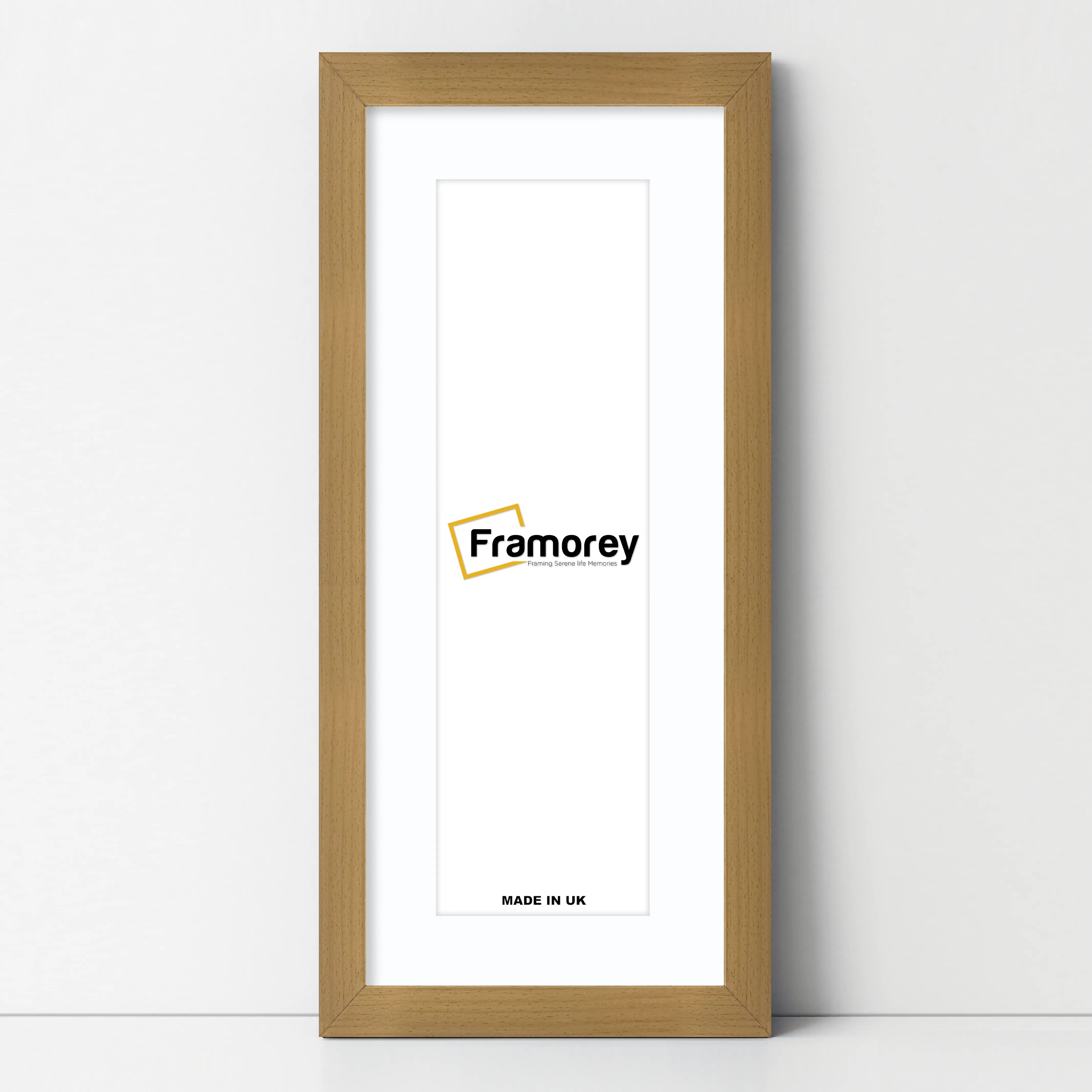 Panoramic Beech Picture Frame With White Mount