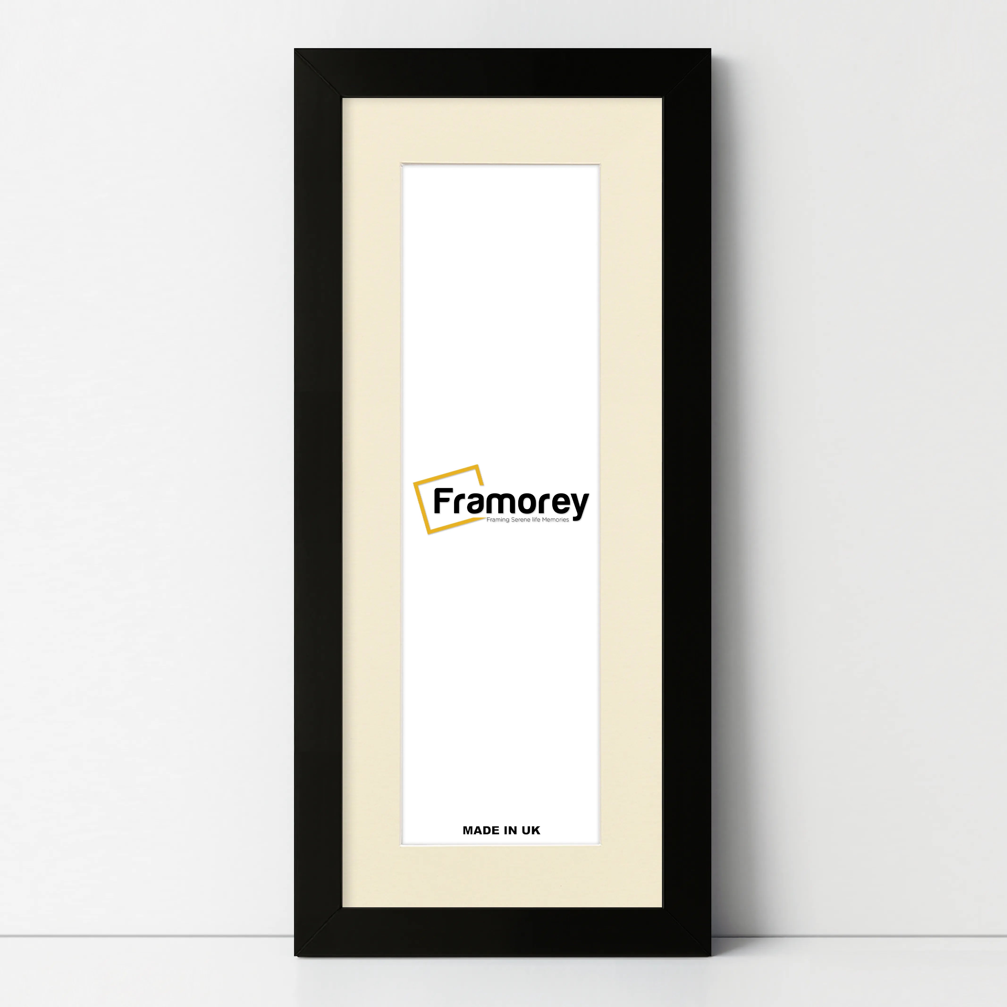 Panoramic Matt Black Picture Frame With Ivory Mount Wall Decor Frame