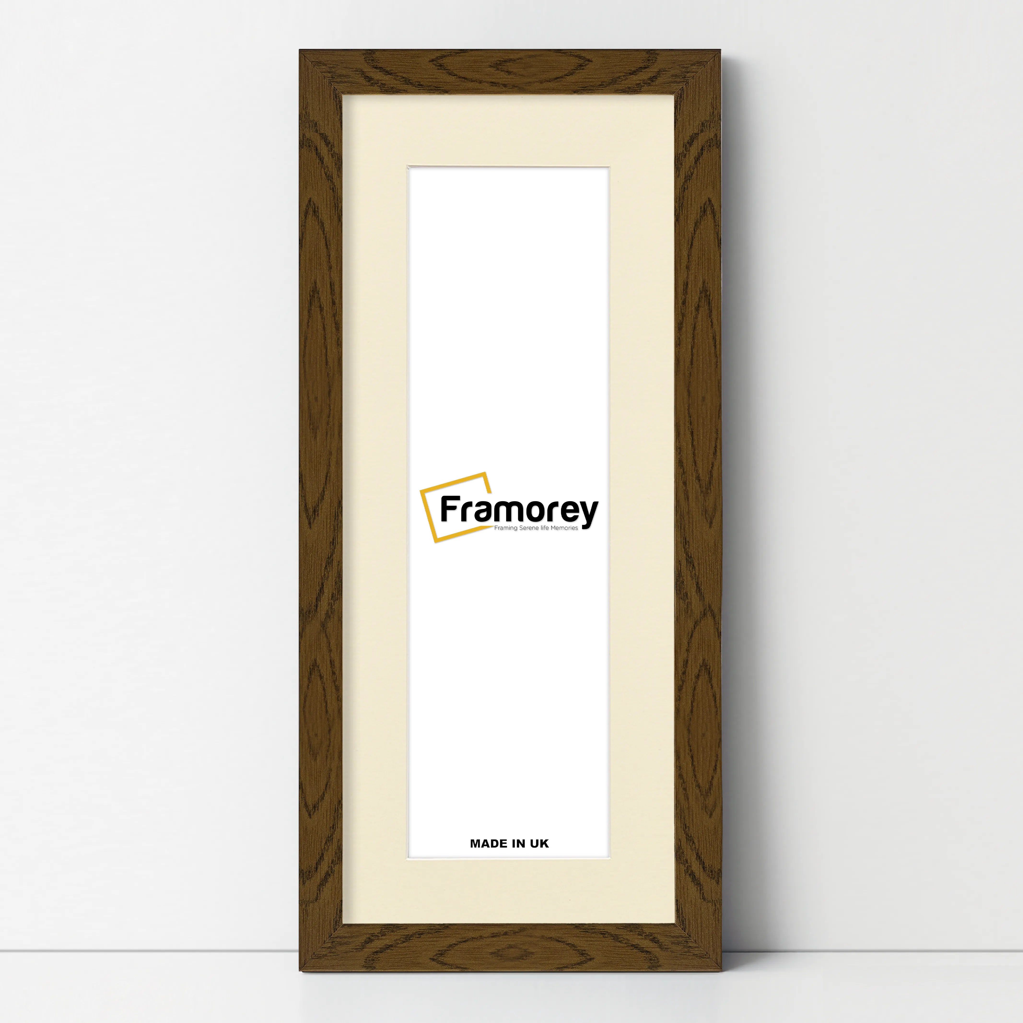 Panoramic Dark Oak Picture Frame With Ivory Mount Wall Decor Frame