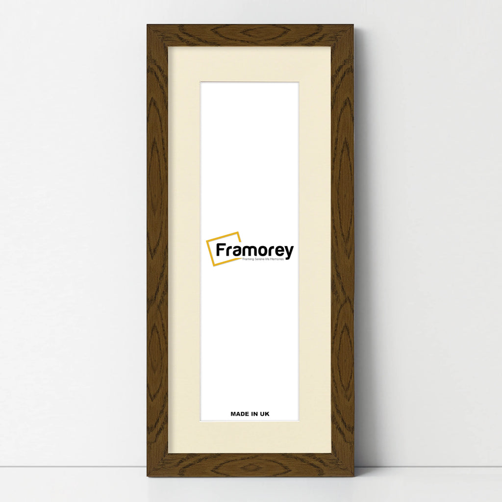 Panoramic Dark Oak Picture Frame With Ivory Mount Wall Decor Frame