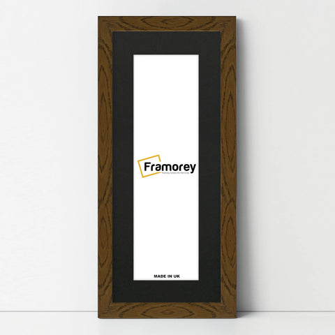 Panoramic Dark Oak Picture Frame With Black Mount Wall Decor Frame