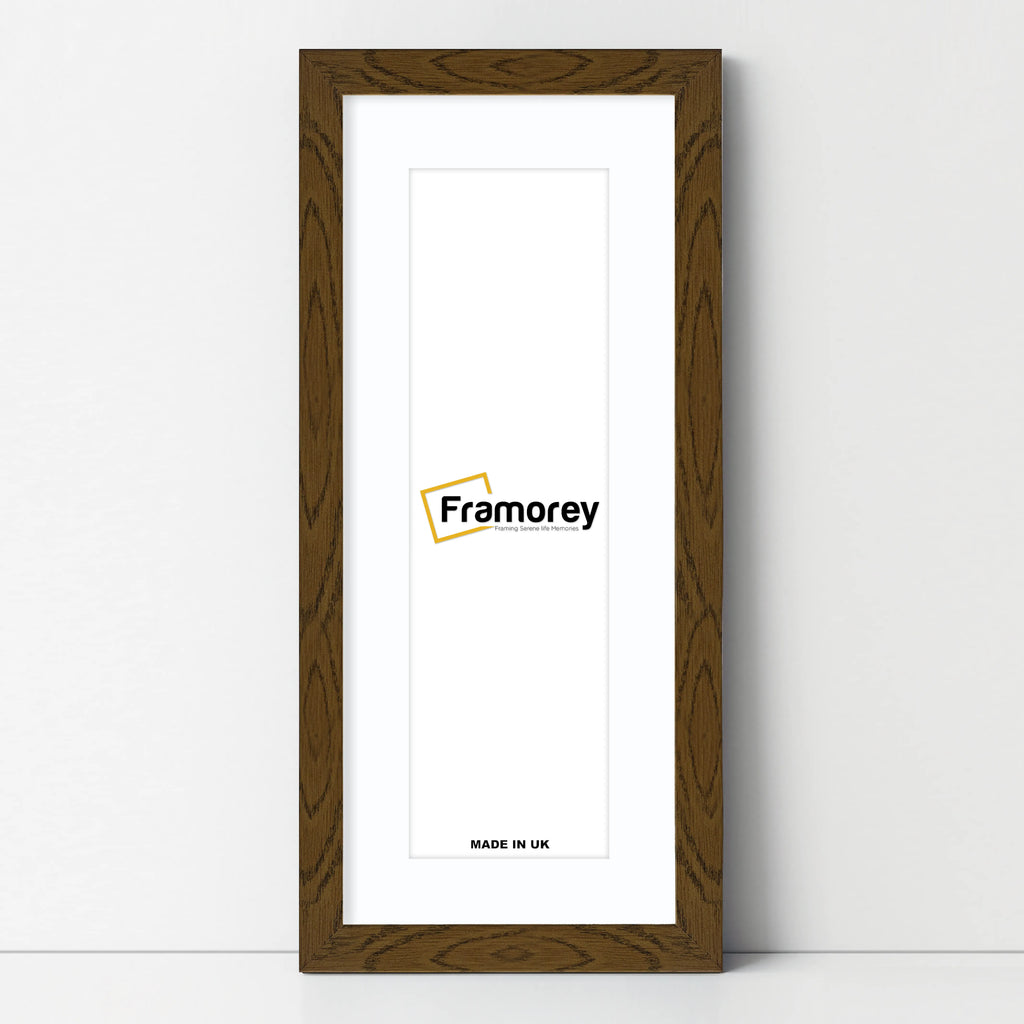 Panoramic Dark Oak Picture Frame With White Mount Wall Decor Frame