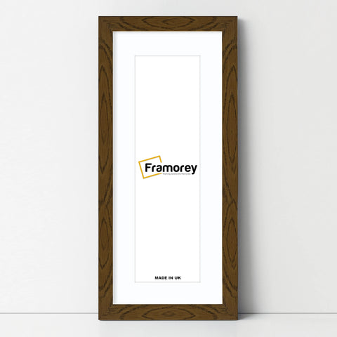 Panoramic Dark Oak Picture Frame With White Mount Wall Decor Frame