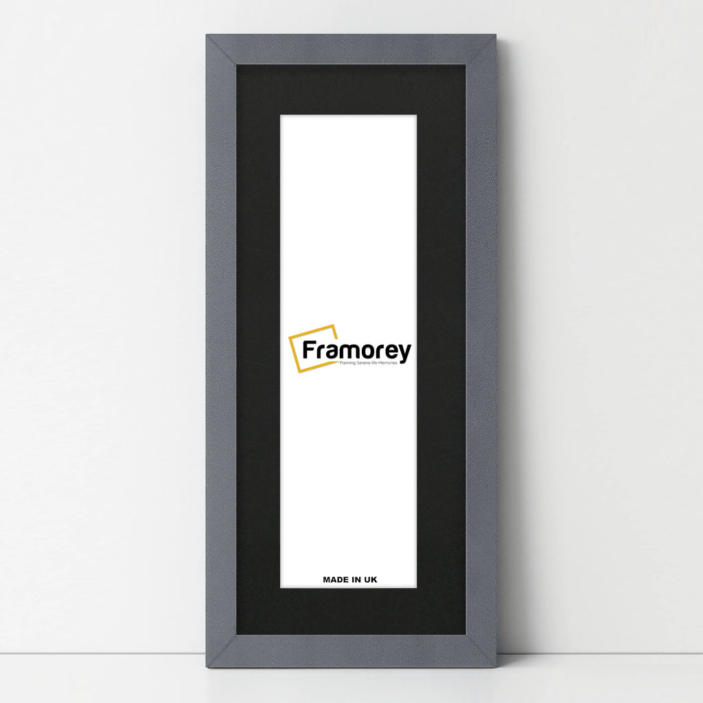 Panoramic Dark Grey Picture Frame With Black Mount Wall Decor Frame