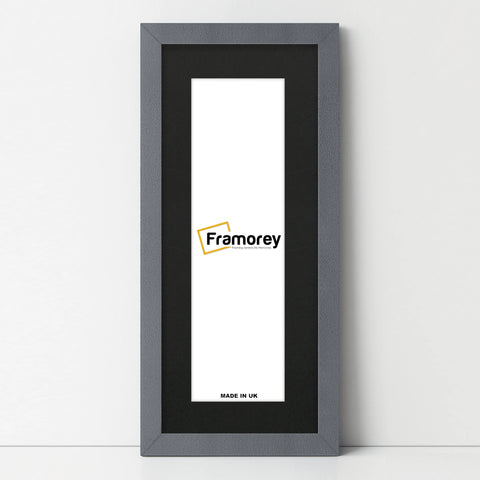 Panoramic Dark Grey Picture Frame With Black Mount Wall Decor Frame