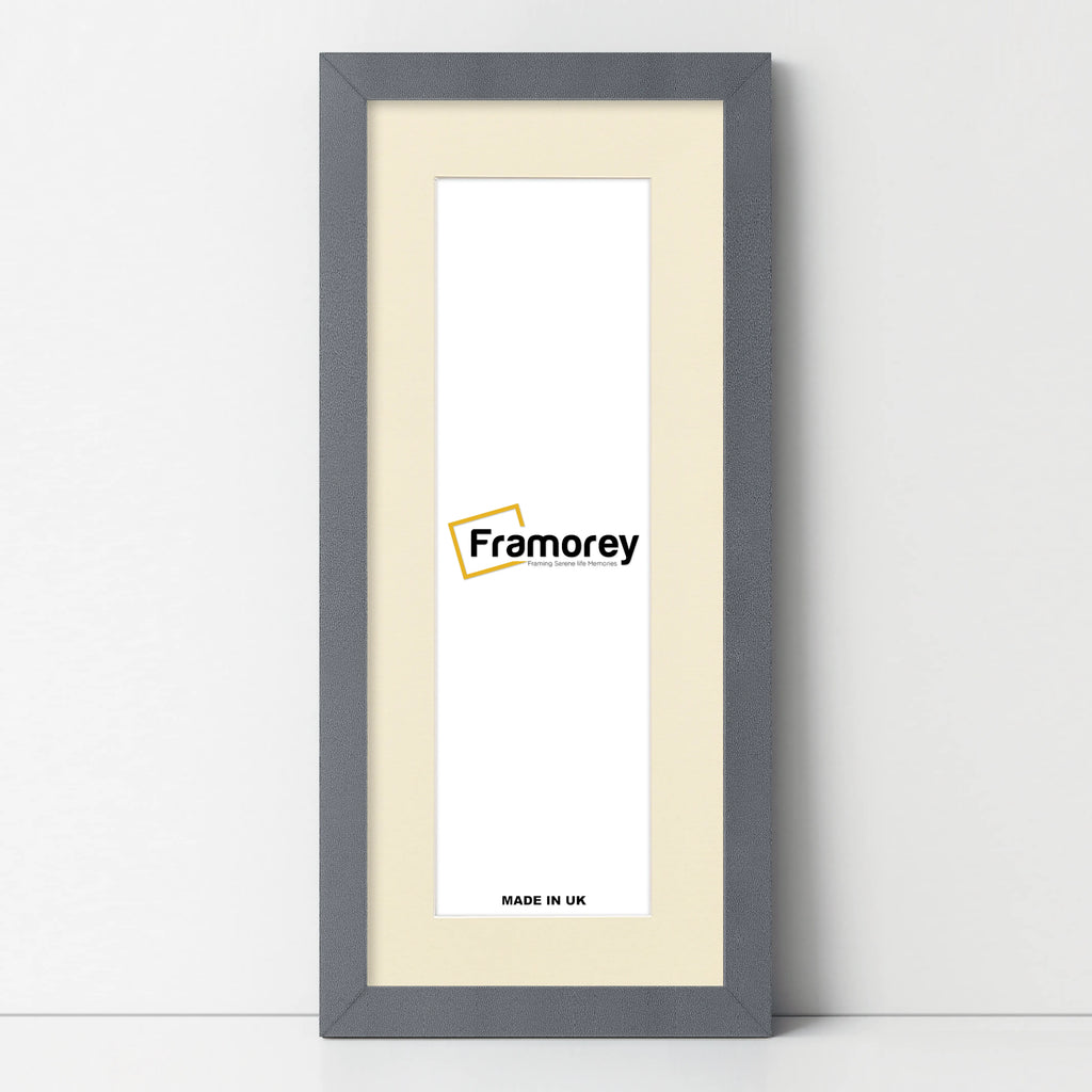 Panoramic Dark Grey Picture Frame With Ivory Mount Wall Decor Frame