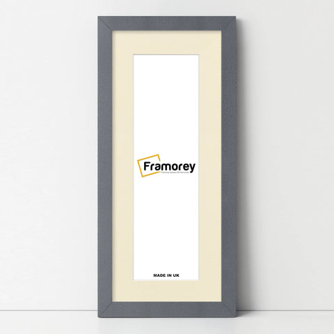 Panoramic Dark Grey Picture Frame With Ivory Mount Wall Decor Frame