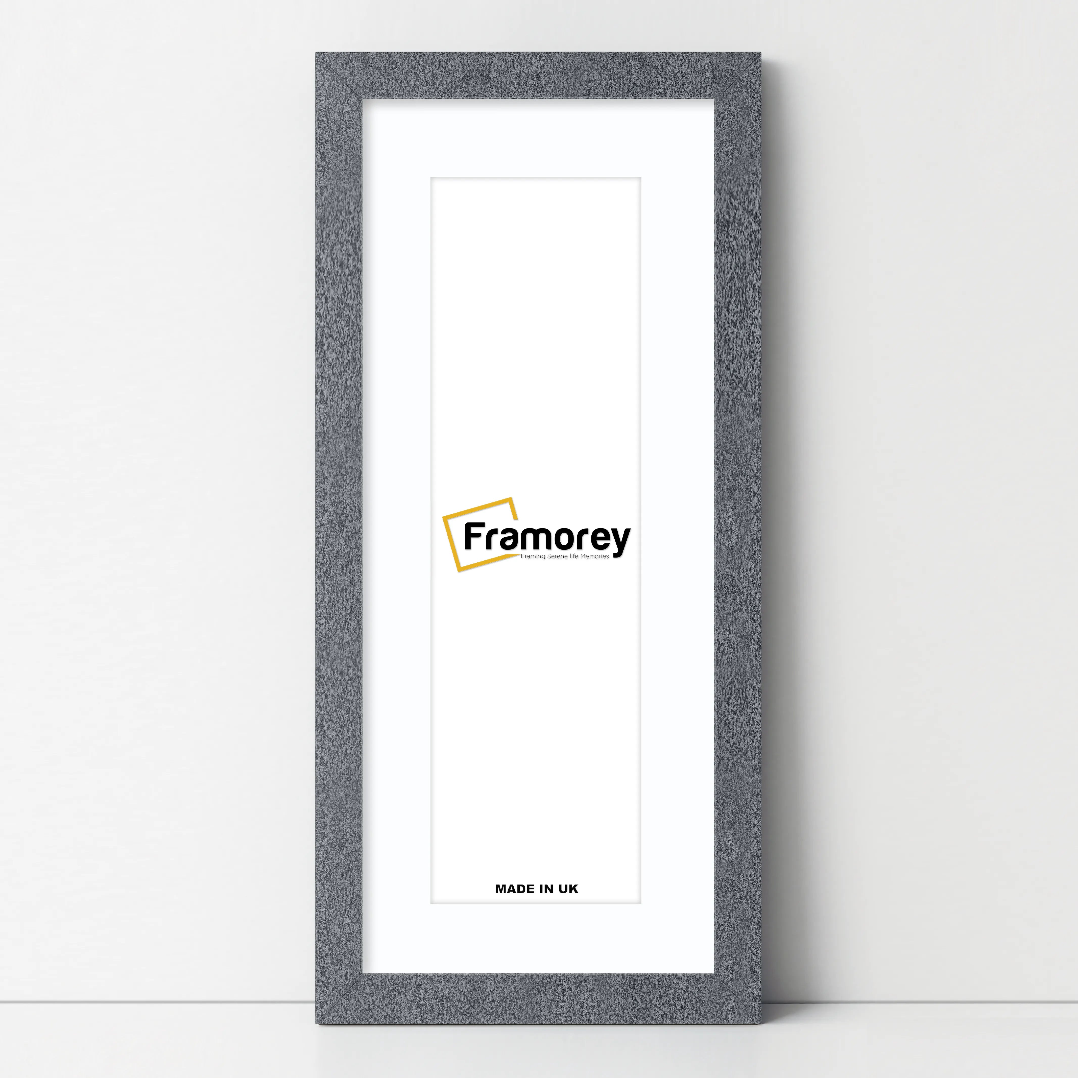 Panoramic Dark Grey Picture Frame With White Mount
