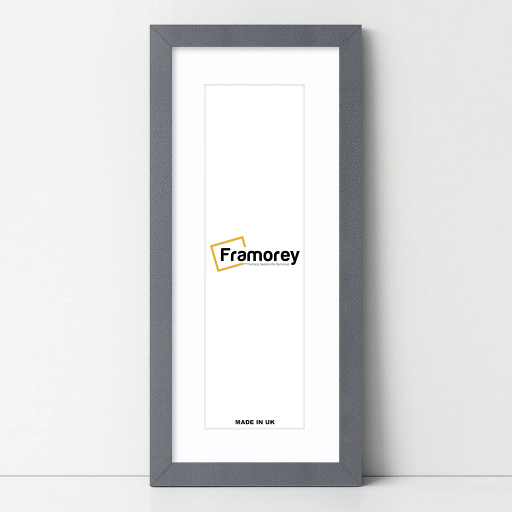 Panoramic Dark Grey Picture Frame With White Mount