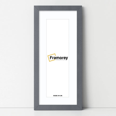 Panoramic Dark Grey Picture Frame With White Mount