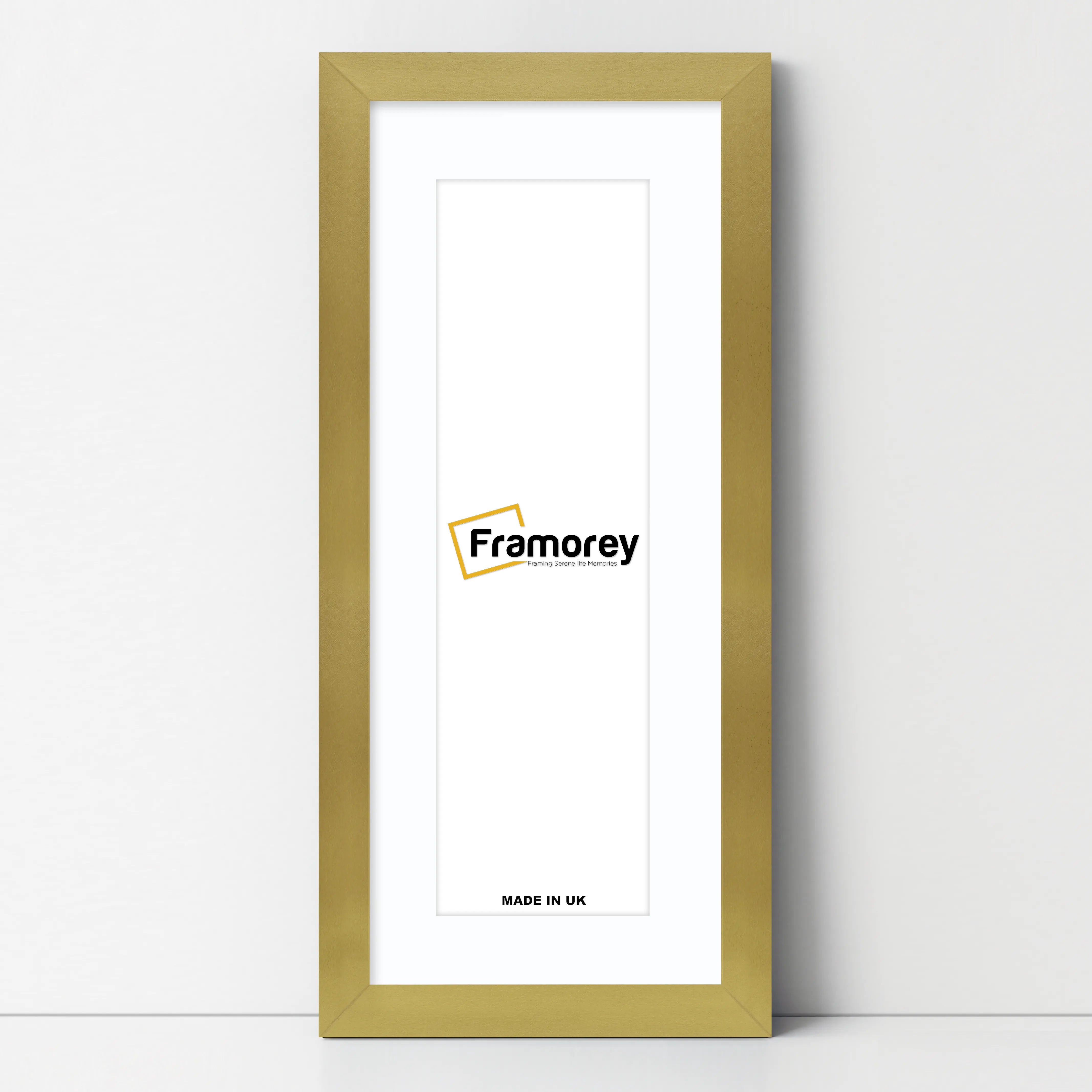 Panoramic Gold Picture Frame With White Mount Wall Decor Frame