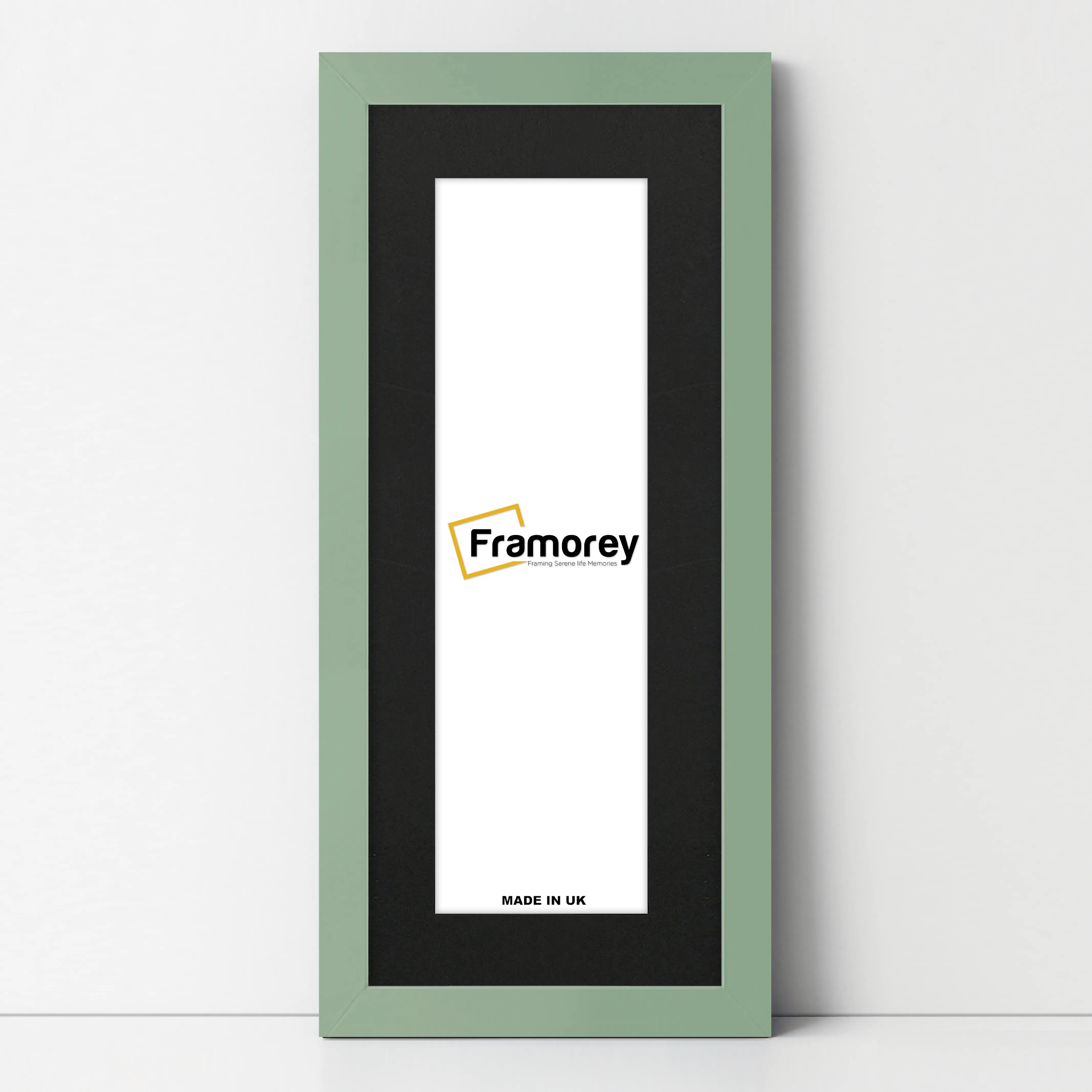 Panoramic Green Picture Frame With Black Mount Wall Decor Frame