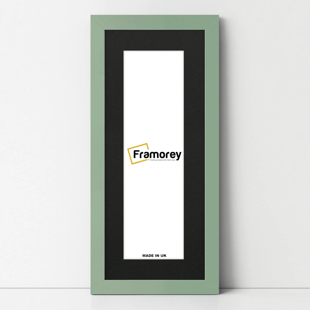 Panoramic Green Picture Frame With Black Mount Wall Decor Frame