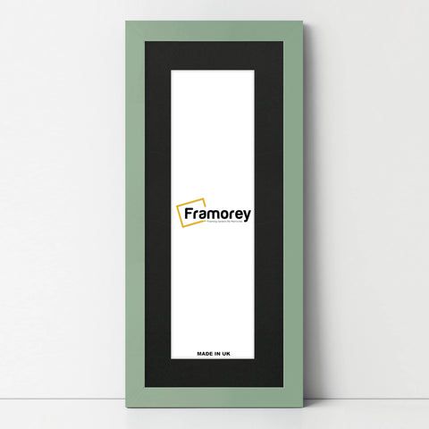 Panoramic Green Picture Frame With Black Mount Wall Decor Frame