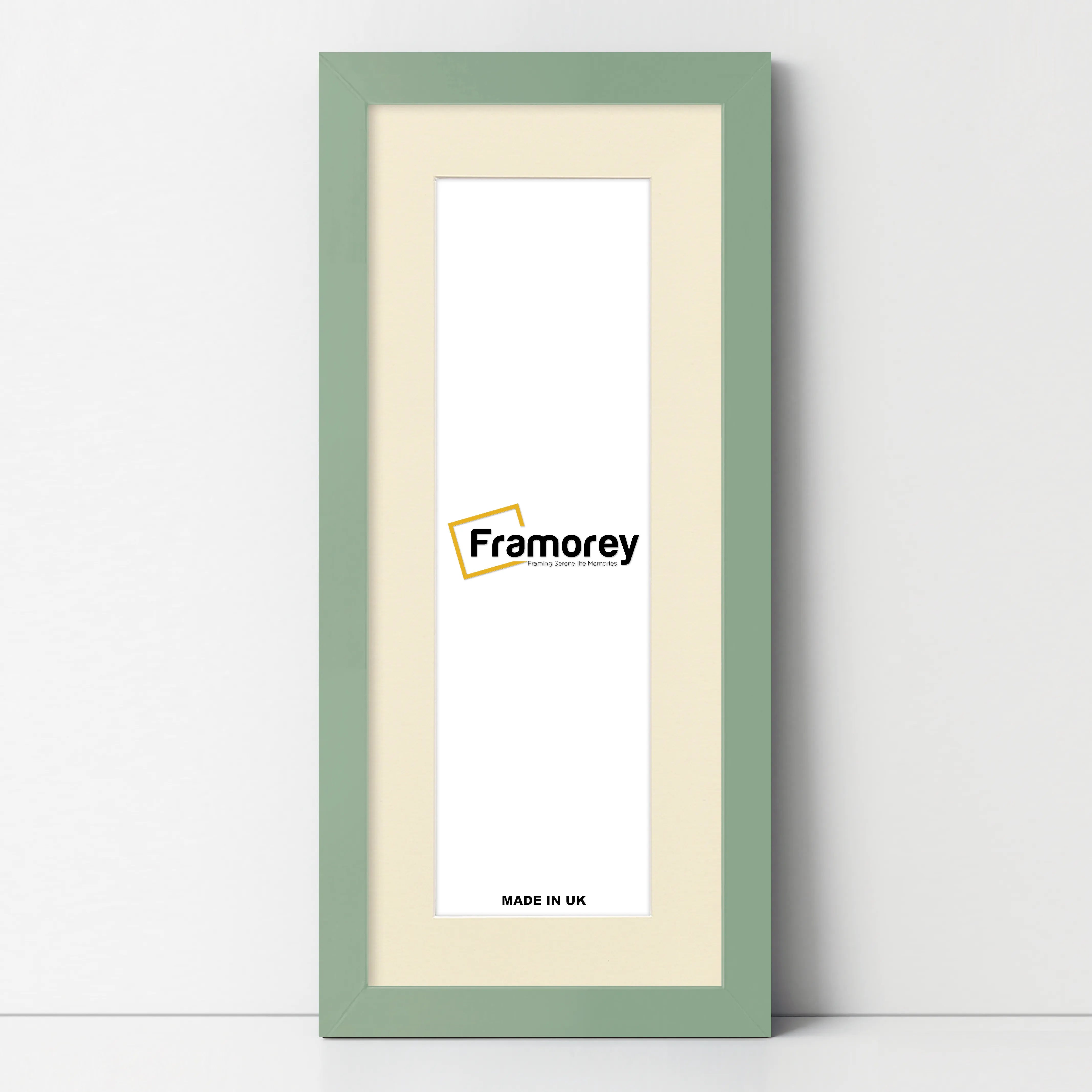 Panoramic Green Picture Frame With Ivory Mount Wall Decor Frame