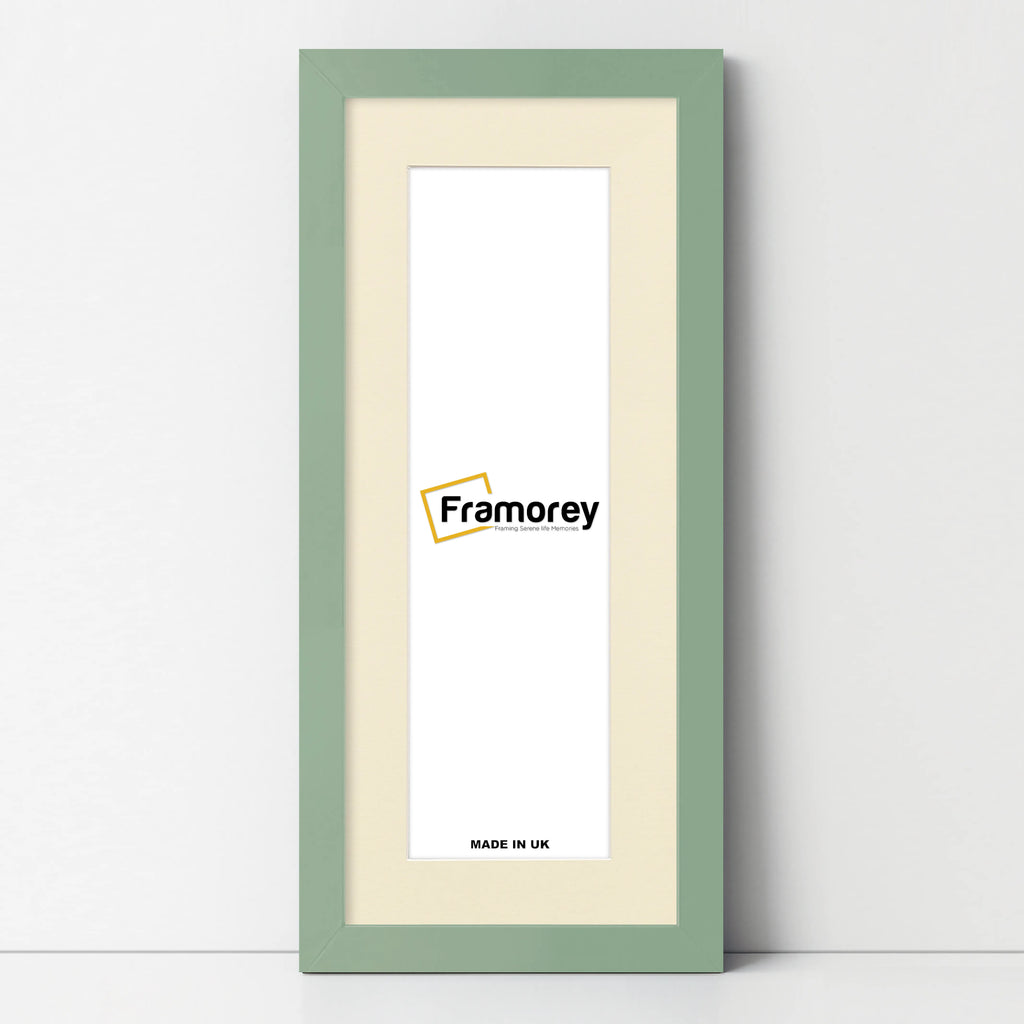 Panoramic Green Picture Frame With Ivory Mount Wall Decor Frame