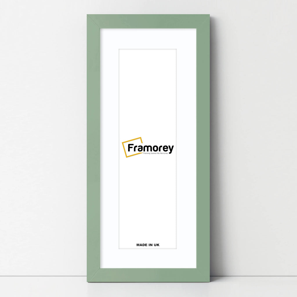 Panoramic Green Picture Frame With White Mount Wall Decor Frame