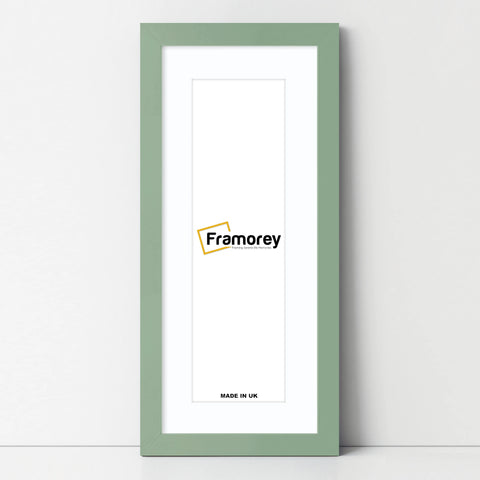 Panoramic Green Picture Frame With White Mount Wall Decor Frame