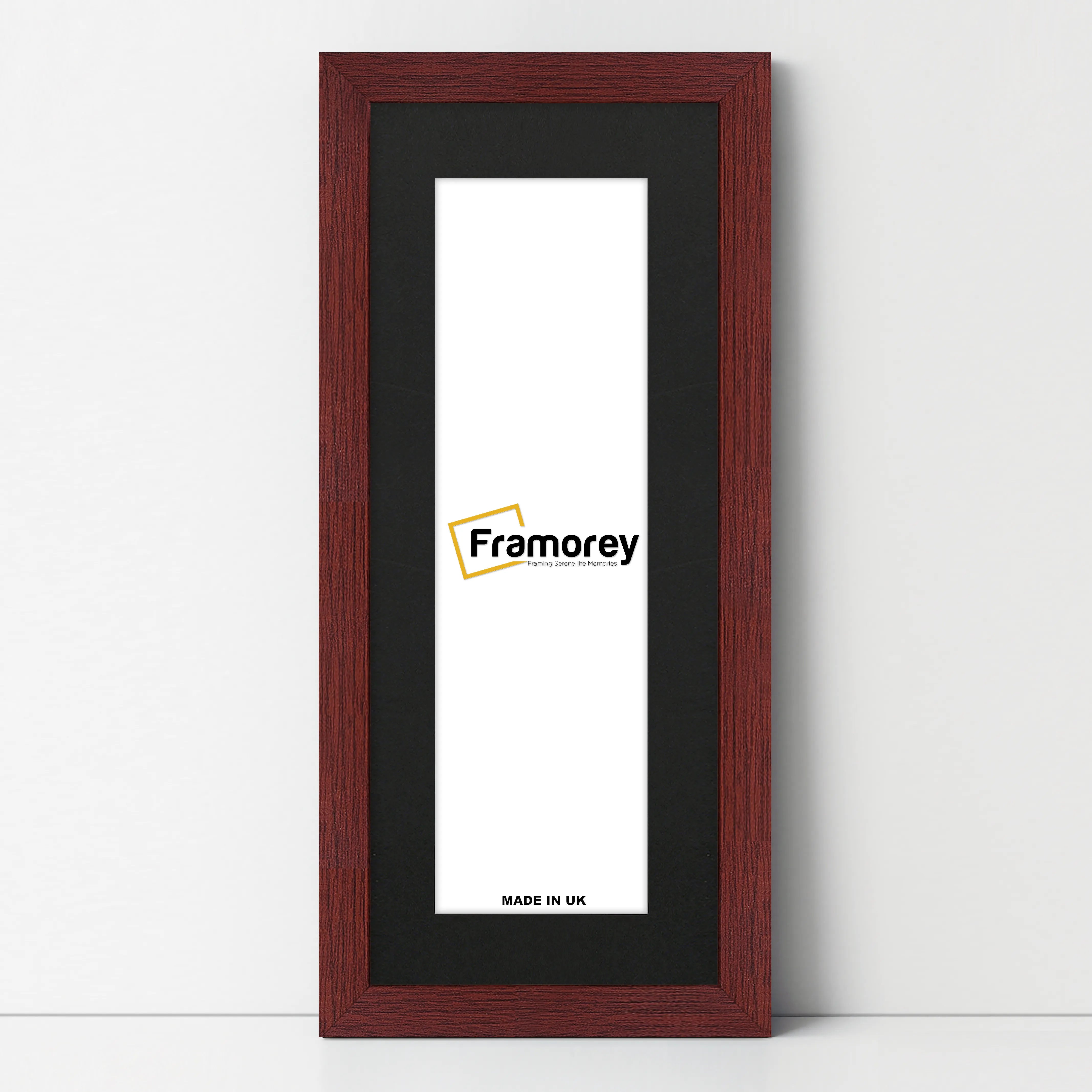 Panoramic Mahogany Picture Frame With Black Mount Wall Decor Frame