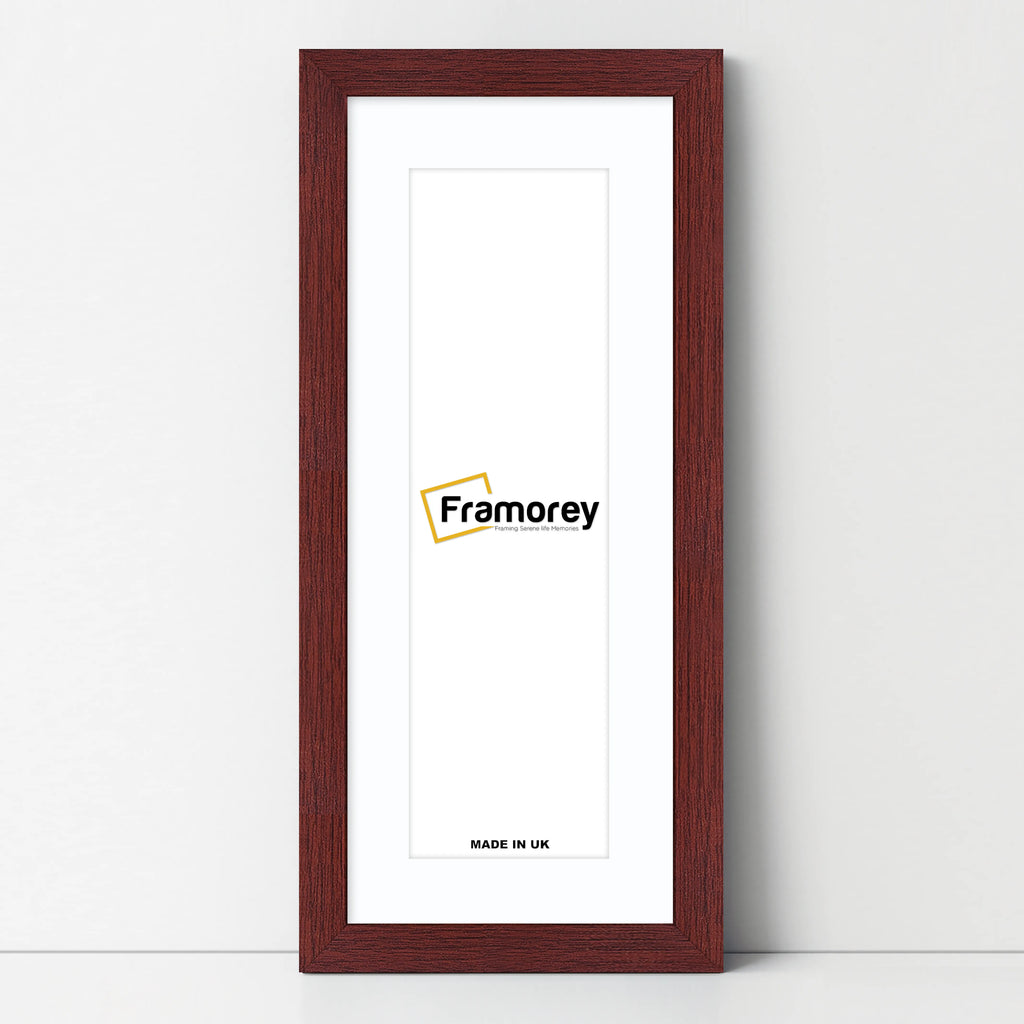 Panoramic Mahogany Picture Frame With White Mount Wall Decor Frame