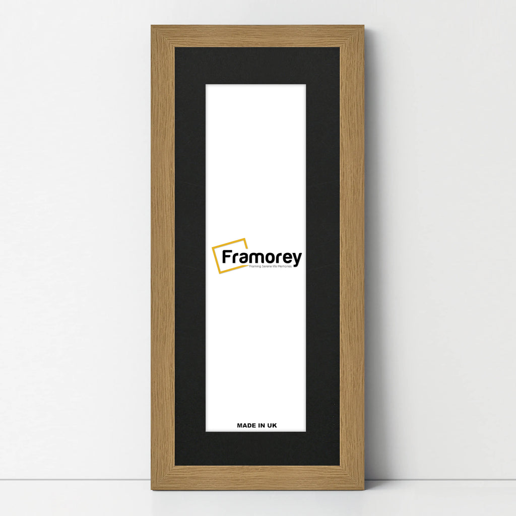 Panoramic Oak Picture Frame With Black Mount Wall Decor Frame