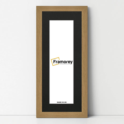 Panoramic Oak Picture Frame With Black Mount Wall Decor Frame