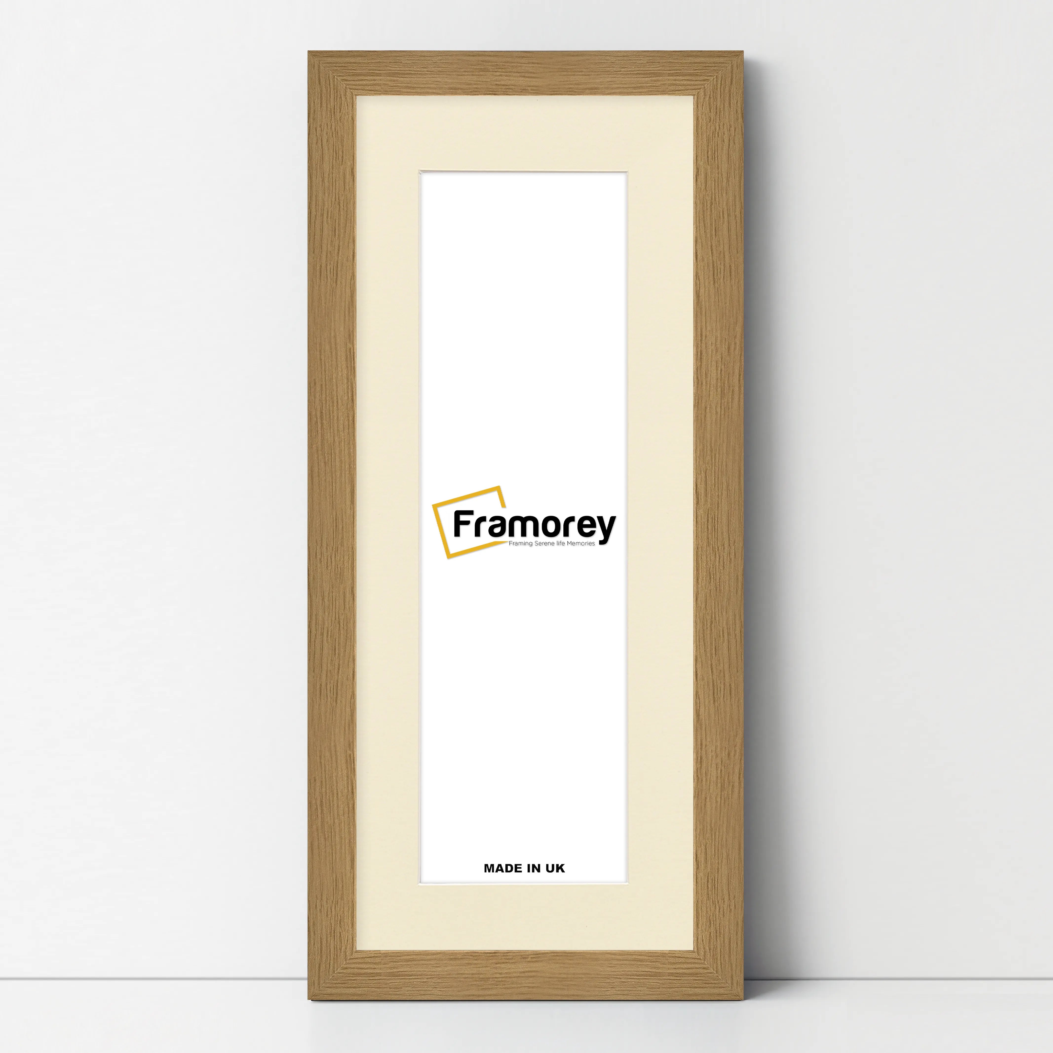Panoramic Oak Picture Frame With Ivory Mount Wall Decor Frame