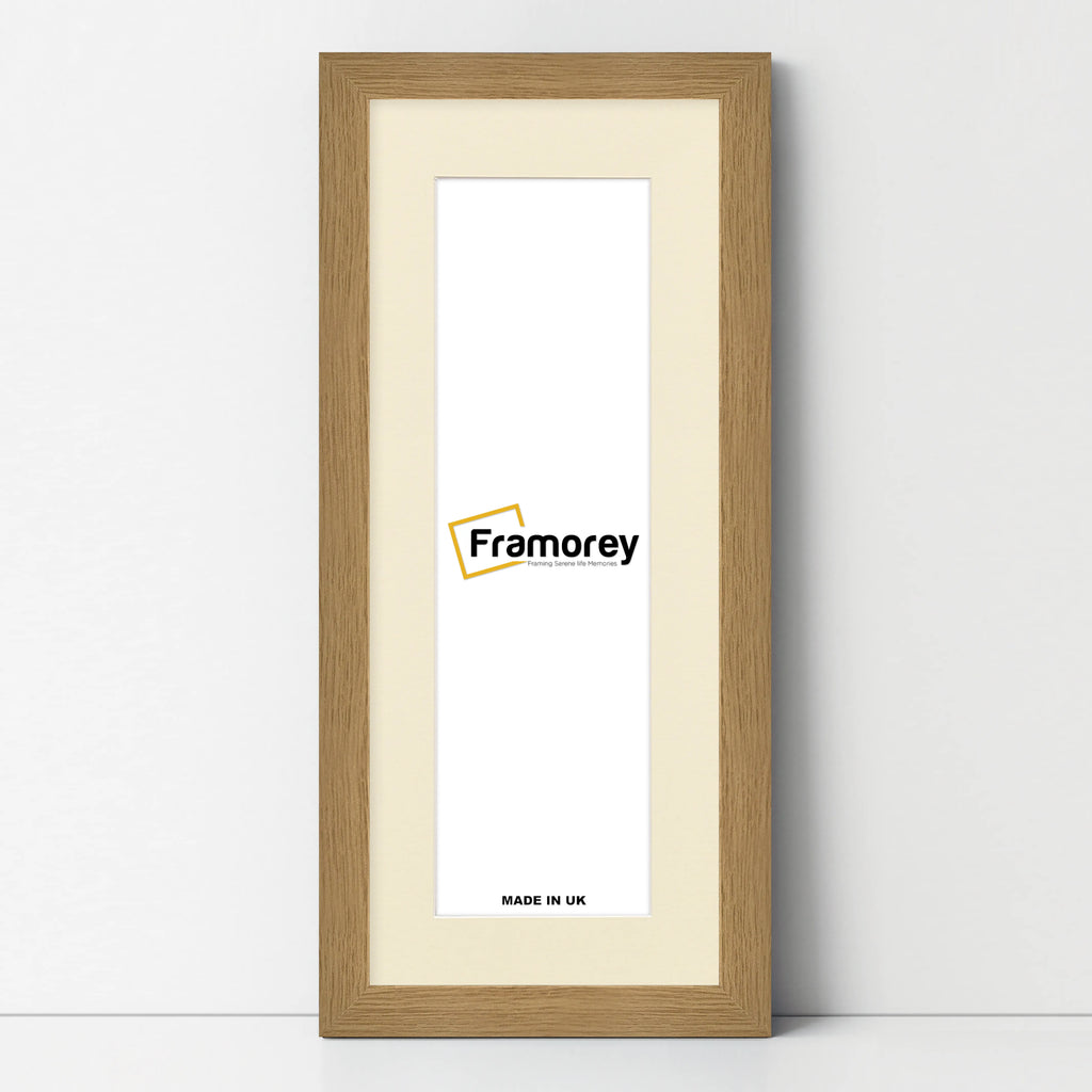 Panoramic Oak Picture Frame With Ivory Mount Wall Decor Frame