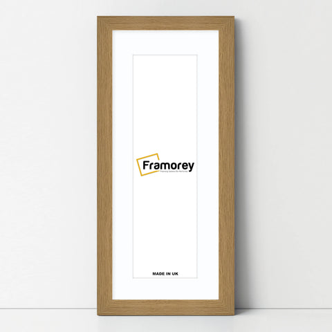 Panoramic Oak Picture Frame With White Mount Wall Decor Frame