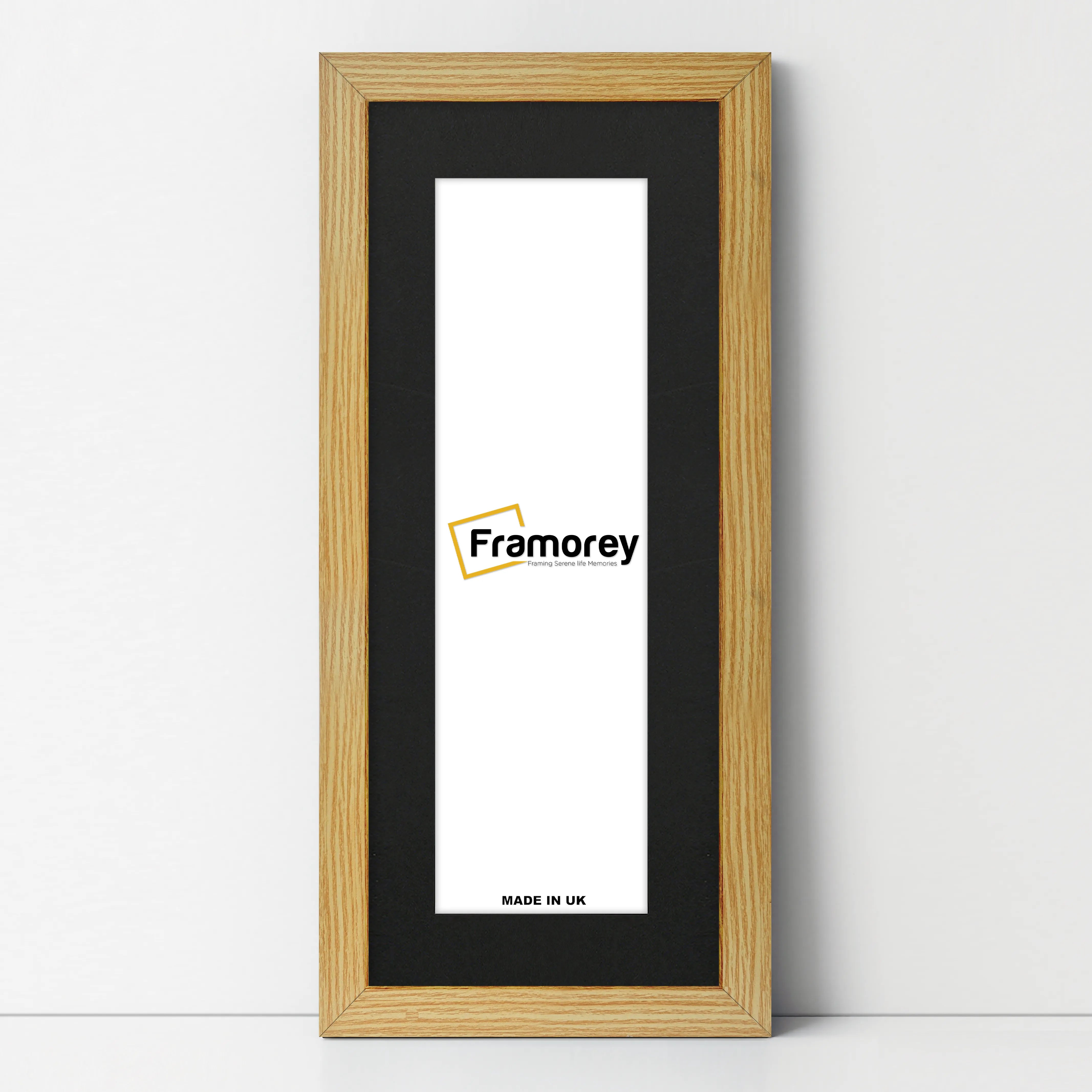 Panoramic Pine Picture Frame With Black Mount Wall Decor Frame