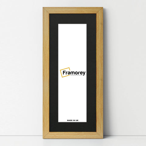 Panoramic Pine Picture Frame With Black Mount Wall Decor Frame