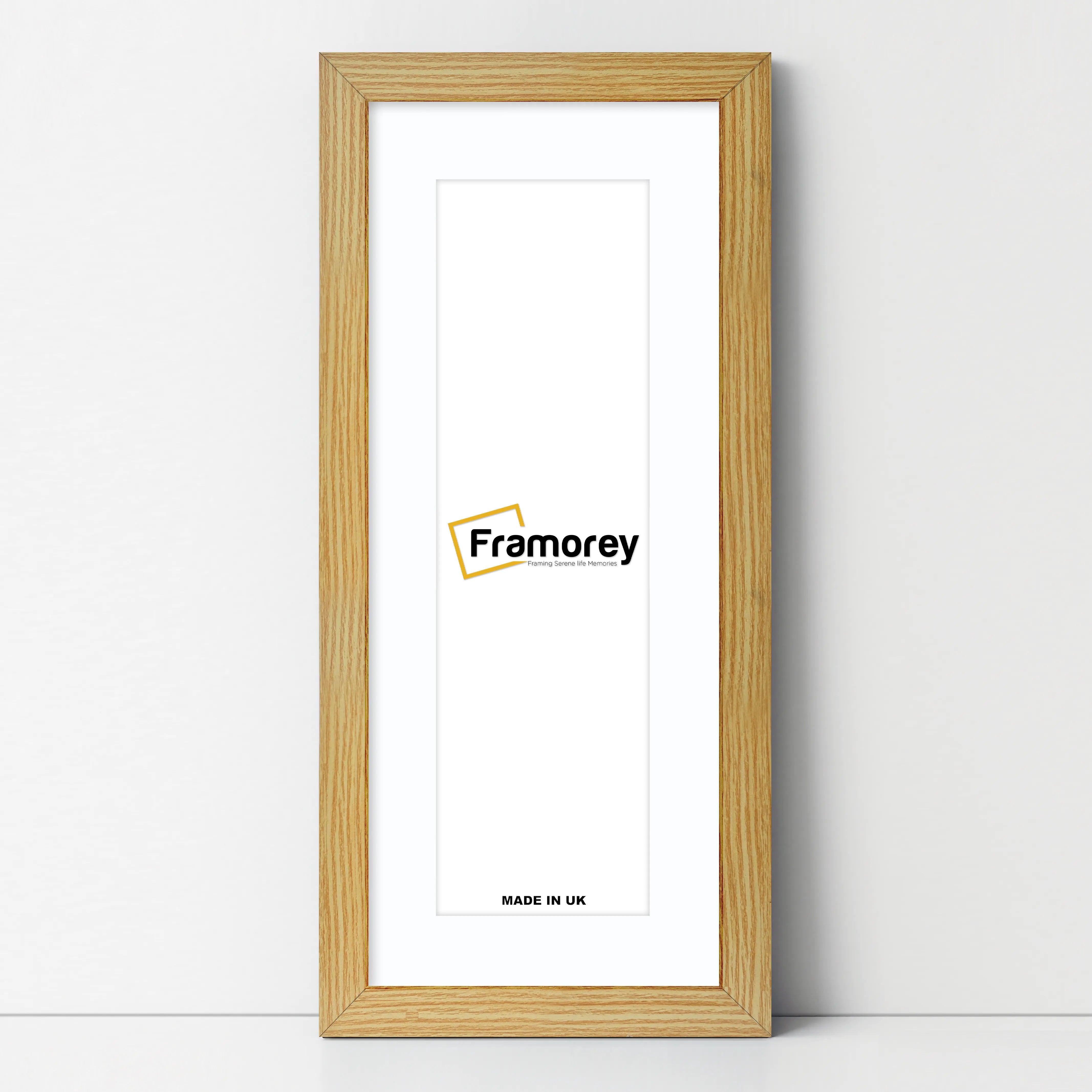Panoramic Pine Picture Frame With White Mount Wall Decor Frame
