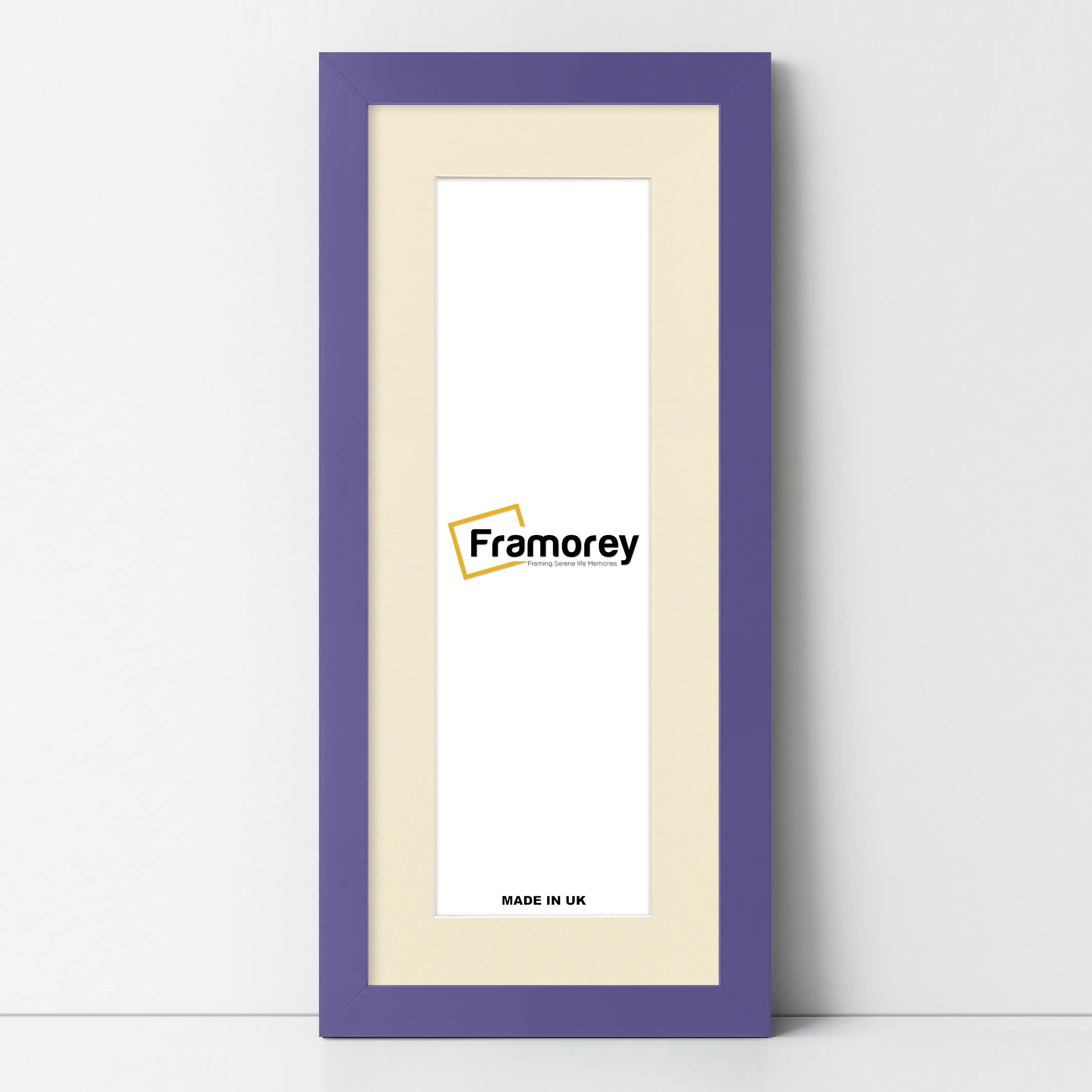Panoramic Purple Picture Frame With Ivory Mount Wall Decor Frame