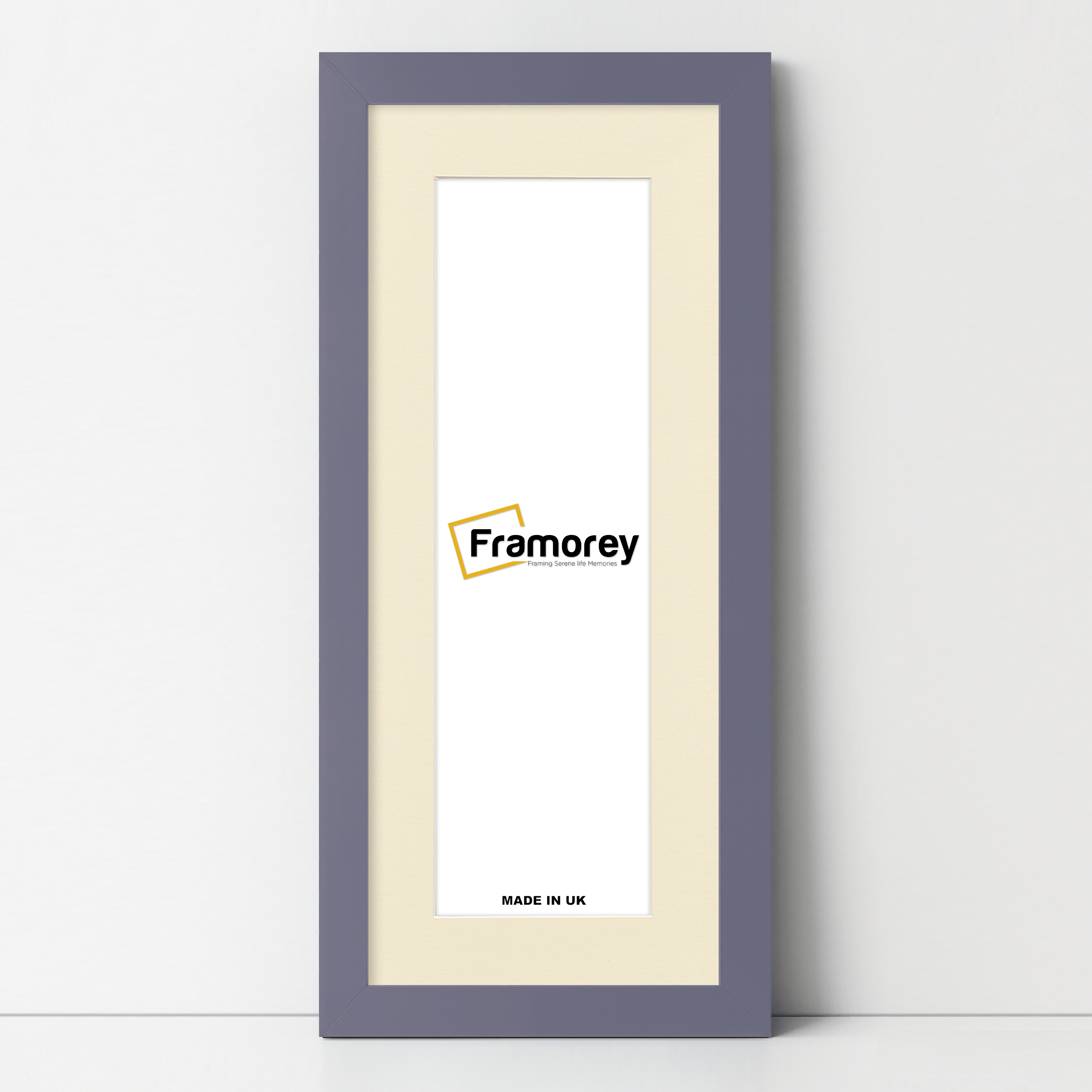 Panoramic Purple Picture Frame With Ivory Mount Wall Decor Frame
