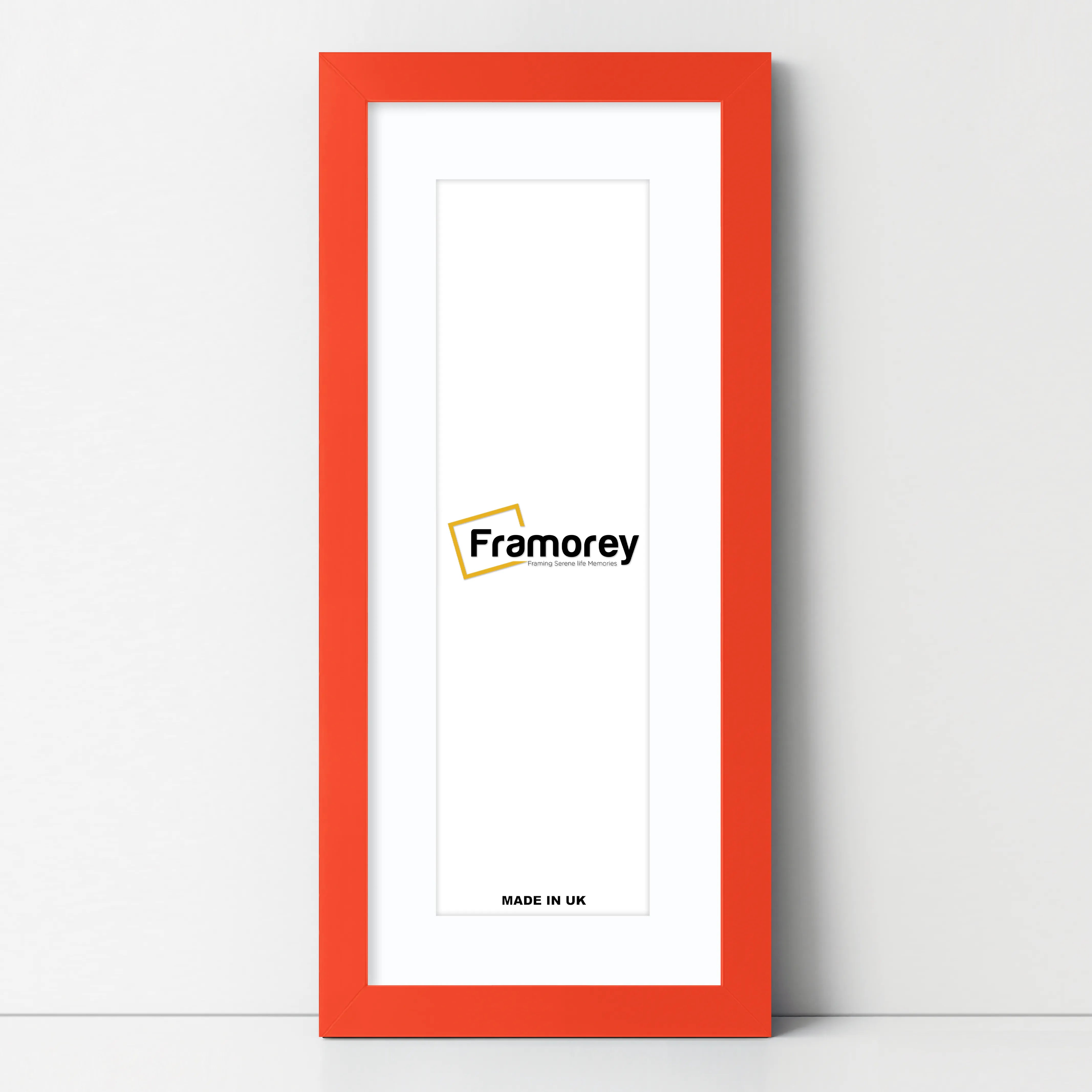 Panoramic Red Picture Frame With White Mount